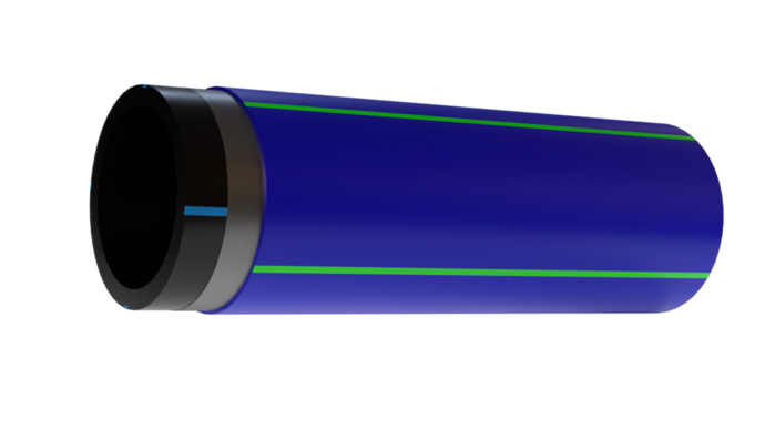 Gerodur GEROfit REX ® Barrier Pipe Schutzmantelrohr Computergrafik - verhindert die Schadstoffdurchdringung in unser Trinkwasser