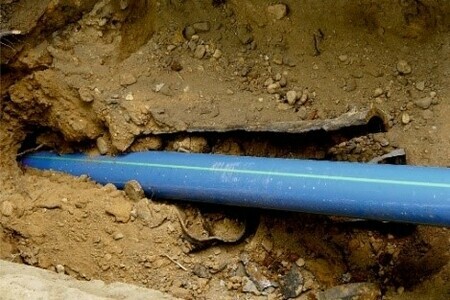 Gerodur GEROfit® REX Rohr unter der Erde verlegt, mit alternativen Verlegetechniken