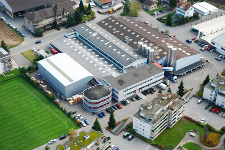 HakaGerodur Werk, Luftbild in Gossau Schweiz