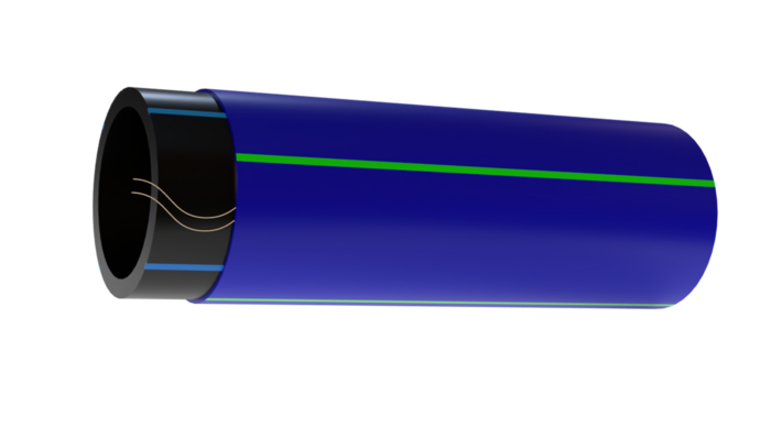 Gerodur GEROfit® NEXUS computer graphic protective jacket pipes with integrated permanent locating solution.