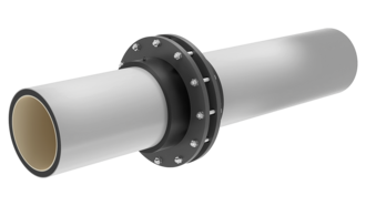 Gerodur GEROtec MINING weld-on flange Computer graphics against abrasive wear when transporting media with solids content