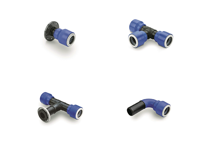 Gerodur GEROgrip computer graphics moulded parts with welded, restrained push-in socket