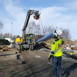 GEROfit® REX Barrier pipe Trinkwasserrohr Permeationssperrschicht Varberg (Schweden) Kranstransport 