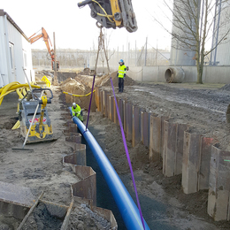 GEROfit® REX Barrier pipe Trinkwasserrohr Permeationssperre Varberg (Schweden) Verlegung im offenen Graben