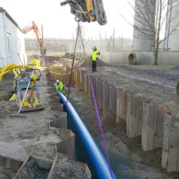 GEROfit® REX Barrier pipe Trinkwasserrohr Permeationssperre Varberg (Schweden) Verlegung im offenen Graben