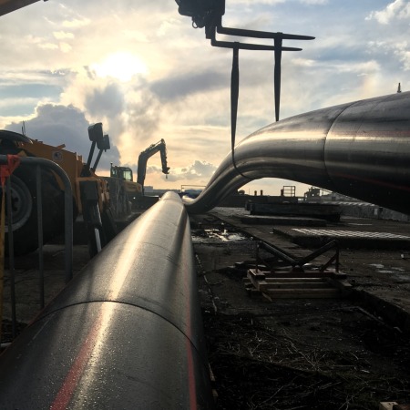 Hochtemperaturstabiles Kabelschutzrohr Hochleistungsklasse LHT® E-Power Le Havre (Frankreich) Stumpfschweißung