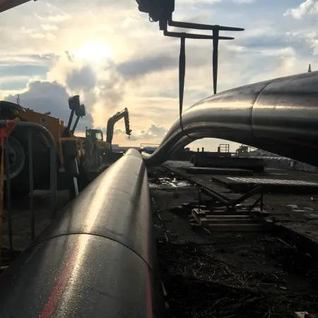 Hochtemperaturstabiles Kabelschutzrohr Hochleistungsklasse LHT® E-Power Le Havre (Frankreich) Stumpfschweißung