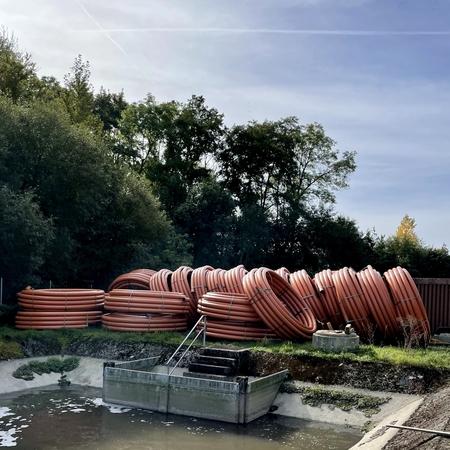 RCprotect® PE100-RC dreischichtiges Abwasserrohr Ringbunde für horizontal directional drilling HDD