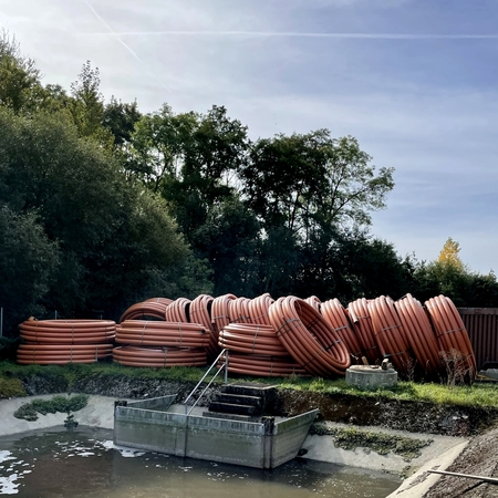 RCprotect® PE100-RC dreischichtiges Abwasserrohr Ringbunde für horizontal directional drilling HDD