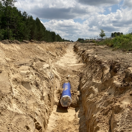 RCprotect® - PE100-RC Druckrohr Wasserleitung im offenen Graben Rohrende verschlossen DVGW