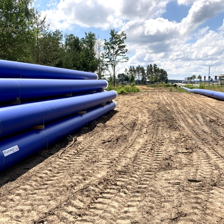 RCprotect® - PE100-RC Druckrohr Wasserwerk Boxberg Rohrstapel