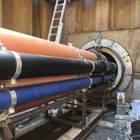 RCprotect® - PE100-RC Trinkwasser Abwasser Bündeleinzug im Schutzrohr unter dem Bahndamm