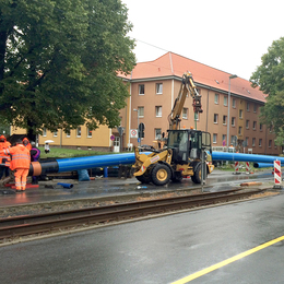 GEROfit® NEXUS Ortbares Schutzmantelrohr Trinkwasser-Hauptleitung Halberstadt Spülbohren HDD Einzug
