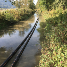 RCprotect® PE100-RC Druckrohr Abwasserdruckleitung im Ossiacher See Österreich Absenkung