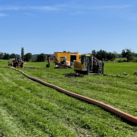 RCprotect® PE100-RC Abwasserdruckrohr 3-schichtig für Spülbohren HDD Horizontal directional drilling Rohrstrang