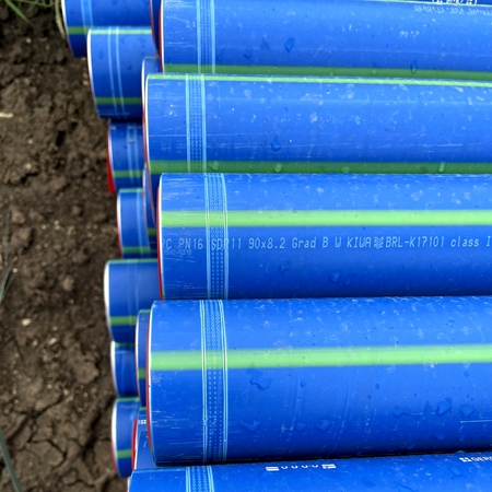 GEROfit® REX PRO - Barrier pipe PE100-RC mit Schutzmantel permeationsdicht Trinkwasserschutz Neubaugebiet "Am Schwanberg" Rödelsee Wasserversorgungsanlage Sulzfeld