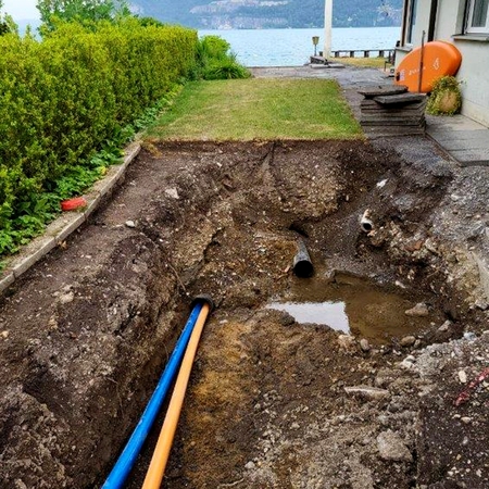 SESU pipe PE100-RC Abwasserrohr Trinkwasserrohr Einzug Rohrbündel in Leerrohr Abwasserentsorgung Weiler "Tracht" Wasserversorgung Gemeinde Därlingen