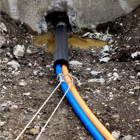 SESU pipe PE100-RC Bündeleinzug Parallelverlegung Abwasserrohr Trinkwasserrohr Einzug Rohrbündel in Leerrohr Relining