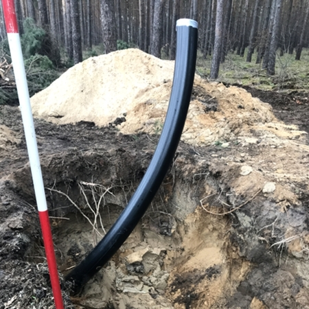 EMDS PE-HD+ Kabelschutzrohre TESLA Werk Grünheide Spülbohren (HDD) Rohreinzug Rohrende