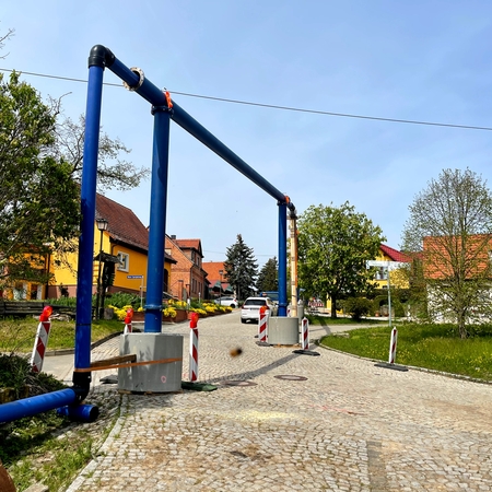 RCprotect® PE100-RC Trinkwasserdruckrohr Provisorische Versorgungsleitung auf Ständer Apoldaer Wasser GmbH TWL Wickerstedt