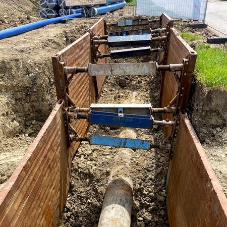 GEROfit® R Wasserleitung PE-Rohr Schutzmantel Rohrgraben Verbau Rohreinzug Relining  Apoldaer Wasser GmbH TWL Wickerstedt